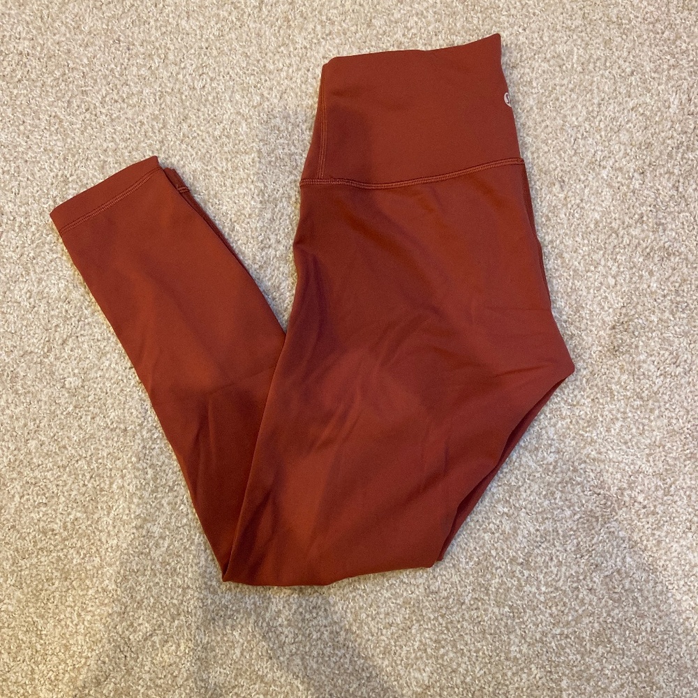 Lululemon Wunder Train Leggings, Size 8, Terracotta